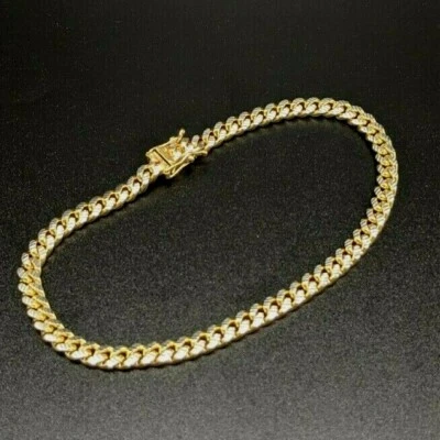 14k Solid New Style 5mm Gold Cuban Bracelet Diamond Cuts Chronic Large 8.75"