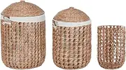 CESTA ROPA Set of 3 Fibra Lino 46 x 46 x 69 cm Natural
