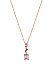 Bloomingdale's Fine Collection Multi Semi-Precious Gemstone & Diamond Pendant Necklace in 14K Rose Gold, 19