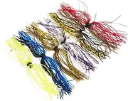 Jig Skirts for Bass Fishing, Silicone 6-Bundle Jig Skirts Lures Kit, Fish Supplies Tackle for Seawater Bass Black Fish Camping Young Anglers