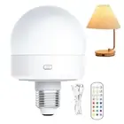 3 Level Dimmable Rechargeable Emergency E26 Timer Light Bulb with Remote Control
