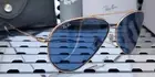 New Ray Ban RBR0101S Aviator Reverse Sunglasses Rose Gold w/62mm Dark Blue