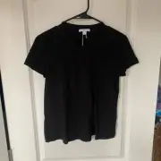 JAMES PERSE Cropped stretch Supima cotton-jersey T-shirt Black size 0 NWT's $95