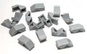 Lego - Lot of 16 - Grey Gray, Slope 45° 2 x 1 with 2/3 Inverted Cutout