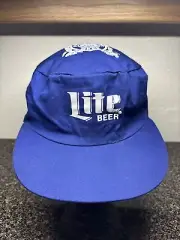 Vtg Miller Lite Pilsner Beer Painters Cap All Over Logo Snap Back Baseball Hat