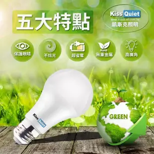 【KISS QUIET】13W LED燈泡270超廣角 白光/黃光/自然光 全電壓球泡燈-10入(燈泡 E27 球泡燈 燈管 崁燈)
