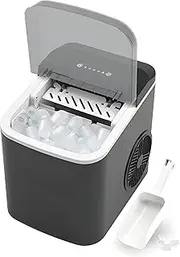 Sokany Countertop Ice Machine, Makes 9 Ice Cubes in 6 Minutes, Portable Self-Cleaning Ice Cube Maker with Basket and Scoop, Low Noise, for Home/Kitchen/Camping/RV