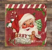 Two Retro Christmas Santa Decoupage Lunch Paper Napkins Gingerbread/hot Cocoa