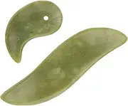 FOMIYES 2Pcs Jade Gua Board Natural Scraping Tool for Face Massage Smooth Edges Durable Material for Essential Oils Promotes Healthy Skin and Relaxation
