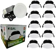 10 Pack SAL Downlight - S9041TCWH ECOGEM S9041TC - 10W Dimmable 10 watt LED Downlight, with Selectable CCT, IP44