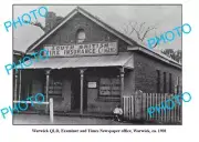 OLD 8x6 PHOTO WARWICK QUEENSLAND NEWSPAPER PRINTING OFFICE c1901