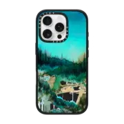 iPhone 16 Pro Impact Case MagSafe Compatible NATURE REIGNS SUPREME 1, FOREST TREES AQUA TEAL GREEN WATERCOLOR ABSTRACT PAINTING