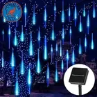 Christmas Lights Solar Powered, Meteor Shower Lights Outdoor, 16 Inches 8 Tube 2