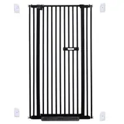 riin Extra Tall 150cm Baby Pet Security Gate Metal Safety Guard Tension Pressure Mounted for Children Dog Kitten Adjustable Width Range 75-85cm Largest Gap Between Bars 42mm Model B0 Black