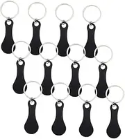 [ARTIBETTER] 12Pcs Portable Trolley Tokens Key Ring Keychain Holder for Shopping Trolleys Stainless Steel Shopping Supply Lightweight and Resistant Quarter Holder Keychain