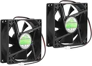 Security-01 2-Pack 80x80x25mm 12V DC 0.20A Ball Bearing Brushless Cooling Fan 2pin for Desktop, Laptop, Server