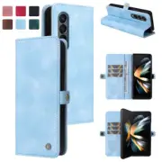 Card Pocket Wallet Case For Samsung Galaxy Z Fold 5 Fold 4 3 Plain Leather Cover