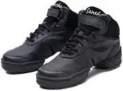 [SANSHA] Women's Dance Studio Exercise Sneakers Leather TPR Split-Sole Boomerang