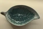 Blue/Green Ceramic Jewelry Leaf Dish