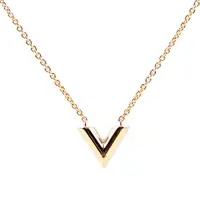 在飛比找蝦皮商城優惠-LV Essential V Logo 項鍊(金色) M61