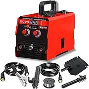 Portable MIG Welder 3-in-1, 250A Gasless MIG ARC TIG Inverter Welder with LED Display, Flux Core Solid Wire MIG ARC Lift TIG Spool Gun Welding Machine red