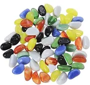 Parliky Aquarium Ornaments Stone Decor Pebble Crystal Glass Artificial Gravel Microlandscape for Fish Tank Decorations