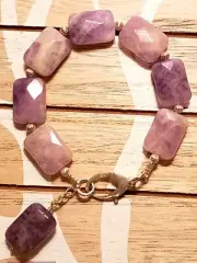 Amethyst and Sterling Silver Bead Bracelet 7 3/4" NEW with Gift Box