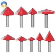 9 Types 8mm Engraving V Groove Wood Router Bit CNC End Mill Router 60°-150°