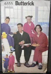 Butterick 6355 All Size Sewing Pattern UNCUT Pajamas Unisex Jumpsuit Front Zip