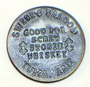 Swedes Saloon Solid Brass Brothel Token Brass Check