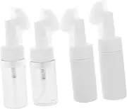 CALLARON 4Pcs Facial Cleansing Brush with Dispenser Bottle Pore Deep Cleansing Brush for Gentle Exfoliation Compact Travel Friendly Design for Easy Skincare Routine