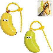 Banana Toothbrush Cover with Toothpaste Dispenser, Portable Toothbrush Pod Case, Banana Toothbrush Case, Clip-On Toothbrush Protector, Tooth Brush Travel Case Protector (2Pcs (Yellow+Green))
