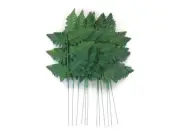 24 Sprays Green Leather Fern Artificial Silk Leaves 16" Greenery 5665GN (24, ...