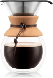 34Oz Pour over Coffee Maker, High-Heat Borosilicate Glass with Reusable Stainles
