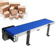 60 * 20cm Conveyor Table, Desktop Conveyor Belt with Anti-Runaway Guide Strip Design, Stepless Speed Regulation and Weight Capacity 44-66 Lbs, Aviation Aluminum Body, Smooth Conveying, for Factory
