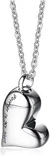 [Puppy Concepts] Titanium Heart Shape Cremation Ash Ashes Urn Necklace Pendant Memorial Jewellery