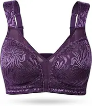 [WingsLove] Women's Full Coverage Non Padded Minimizer Comfort Cushioned Strap Wireless Bra…