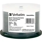 Verbatim BD-R 25GB 6X DataLifePlus White Thermal Printable, Hub Printable - 50pk