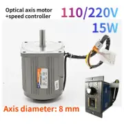 220V/110V Optical Axis Deceleration Geared AC Motor With Speed Controller 15W