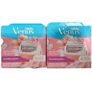 2 Gillette Venus ComfortGlide Womens Razor Blade Refills 4 Each Count White Tea