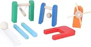 HAWILLOSCH 1 Set Wooden Domino Blocks Educational for Fun Domino Game for Early Learning Development Safe Easy to Grip for Creative Play
