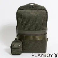 在飛比找momo購物網優惠-【PLAYBOY】後背包 Power系列-行李箱搭配(墨綠色