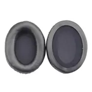 2 Pieces Leather Ear Pad Covers for Kingston Cloud Silver Ii Headset - Black