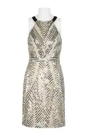 Authentic Aidan Mattox MD1E202401 Dress--Color: Champagne--Size: 12