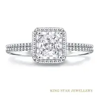 在飛比找ETMall東森購物網優惠-King Star 堅定30分鑽石戒指-枕型(無色等級E c