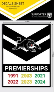 Penrith Panthers NRL Heritage 2024 Premiership Decal Sticker