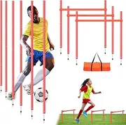 12PCS Adjustable Soccer Agility Training Poles, Detachable Sports Training Speed Sticks, Slalom Training Agility Pole Set, Outdoor Speed & Agility Turf Training Poles for Soccer Drills