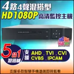 4路 4CH AHD 1080P混合型 HD-1080P/720P/960H/IPCAM 高清類比