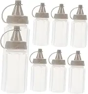 WOONEKY Kitchen Gadgets 8-piece Sauce Ketchup Squeezing Bottles Set Condiment Containers Lids Salad Dressing Bottles