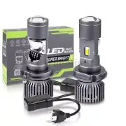2X LHD H4 9003 Mini Bi-LED Projector Lens Headlight Bulbs Hi/Lo Beam 100W 6000K (for: Mini)